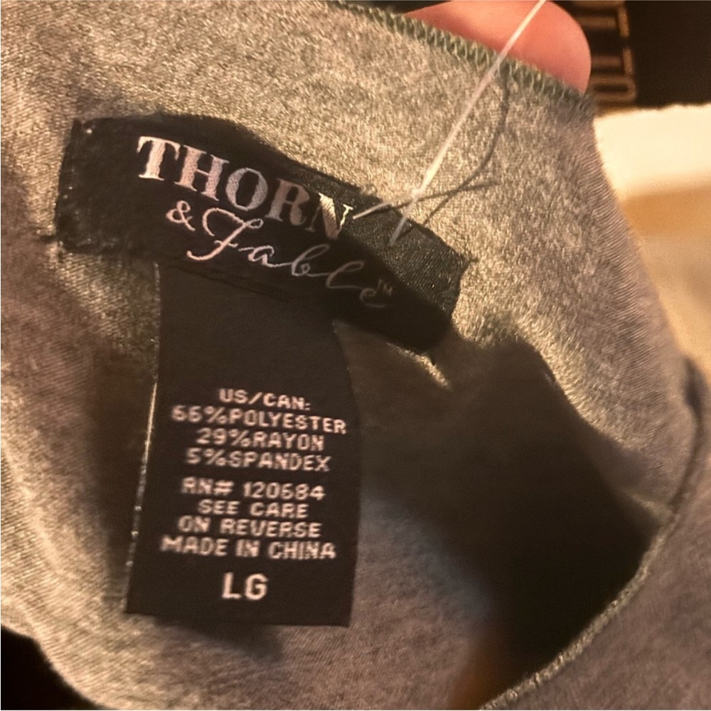 Thorn & Fable Gray Long Sleeve Women's Top - Large - Picture 4 of 5